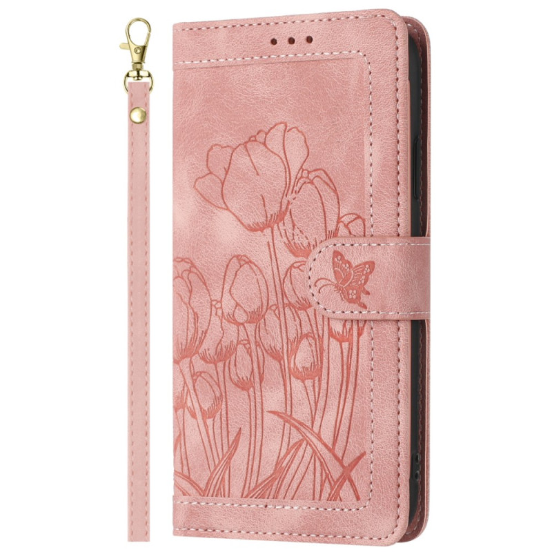 Housse Xiaomi 15T Pro Effet Daim Empreinte Florale