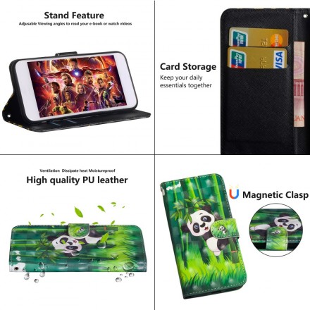 Housse Huawei Y6 2019 Panda et Bambou Housse Huawei Y6 2019 Panda et Bambou