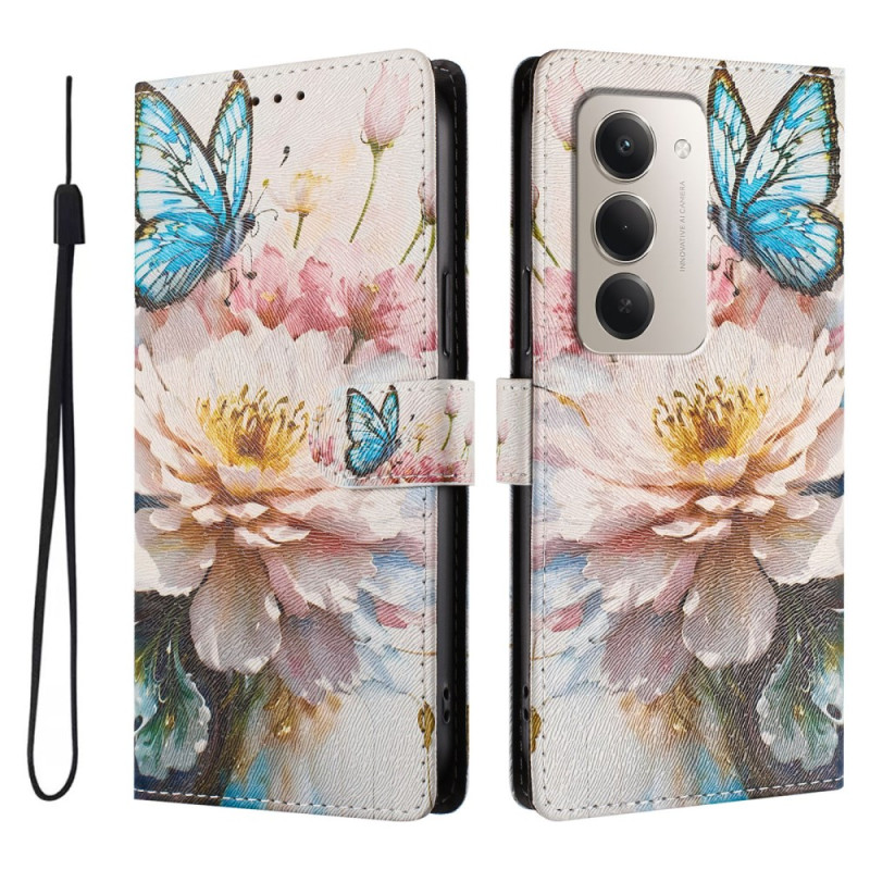 Housse Xiaomi Redmi 15 5G / 4G Pivoine et Papillon