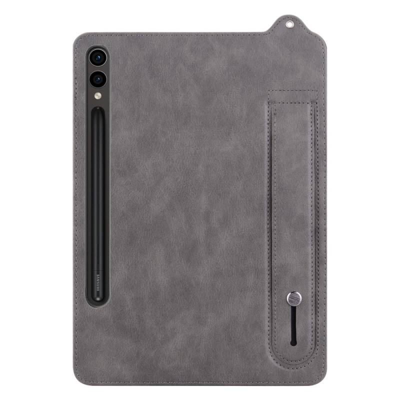 Coque Samsung Galaxy Tab S11 Ultra Effet Cuir avec Sangle Manuelle