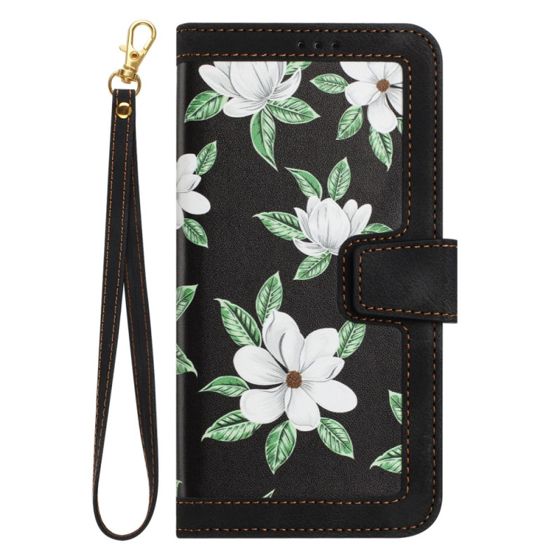 Housse Honor 400 Smart 5G / 4G Design Floral avec Lanière