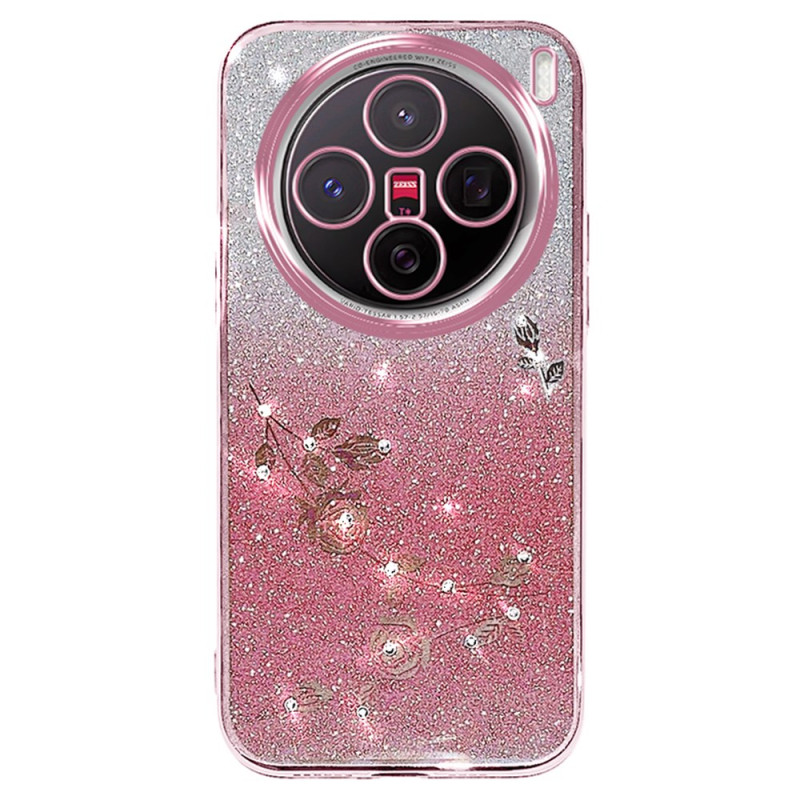 Coque Vivo X200 Fleurs et Strass Coque