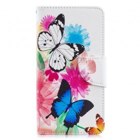 Housse Samsung Galaxy A40 Papillons et Fleurs Peint