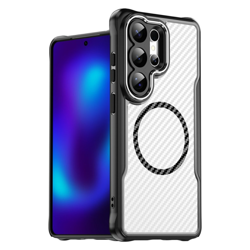 Coque Samsung Galaxy S26 Ultra MagSafe Protection Hybride Texture Fibre de Carbone