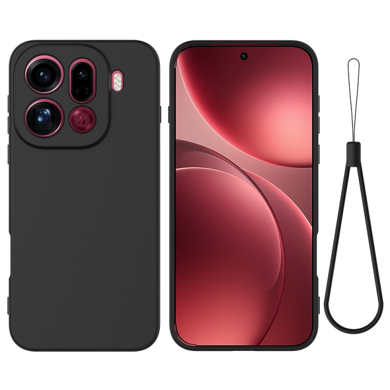 Coque Oppo Find X9 Pro 5G Silicone Liquide à Lanière