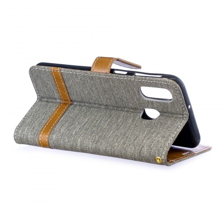Housse Samsung Galaxy A40 Tissu et Effet Cuir à Lanière Housse Samsung Galaxy A40 Tissu et Effet Cuir à Lanière
