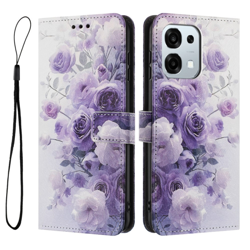 Housse Oppo A6 Pro 5G Roses Violettes