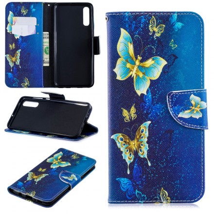 Housse Samsung Galaxy A70 Papillons Dorés Housse Samsung Galaxy A70 Papillons Dorés
