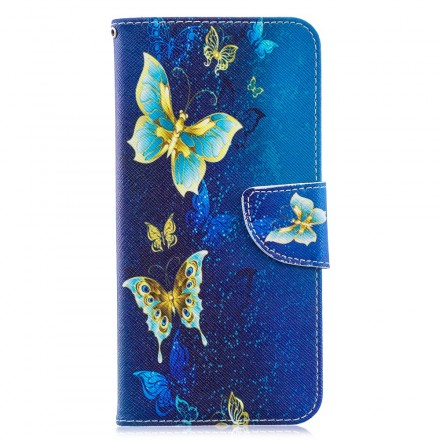 Housse Samsung Galaxy A70 Papillons Dorés Housse Samsung Galaxy A70 Papillons Dorés
