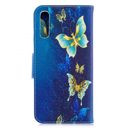 Housse Samsung Galaxy A70 Papillons Dorés Housse Samsung Galaxy A70 Papillons Dorés