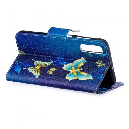 Housse Samsung Galaxy A70 Papillons Dorés Housse Samsung Galaxy A70 Papillons Dorés
