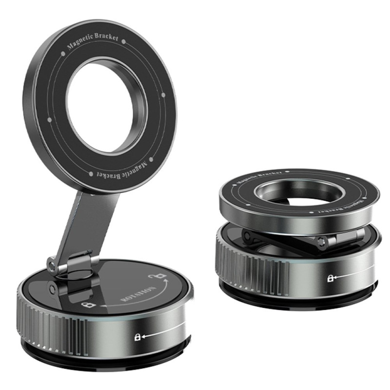Support Magnétique Voiture Ventouse 360° et Bras Pliable