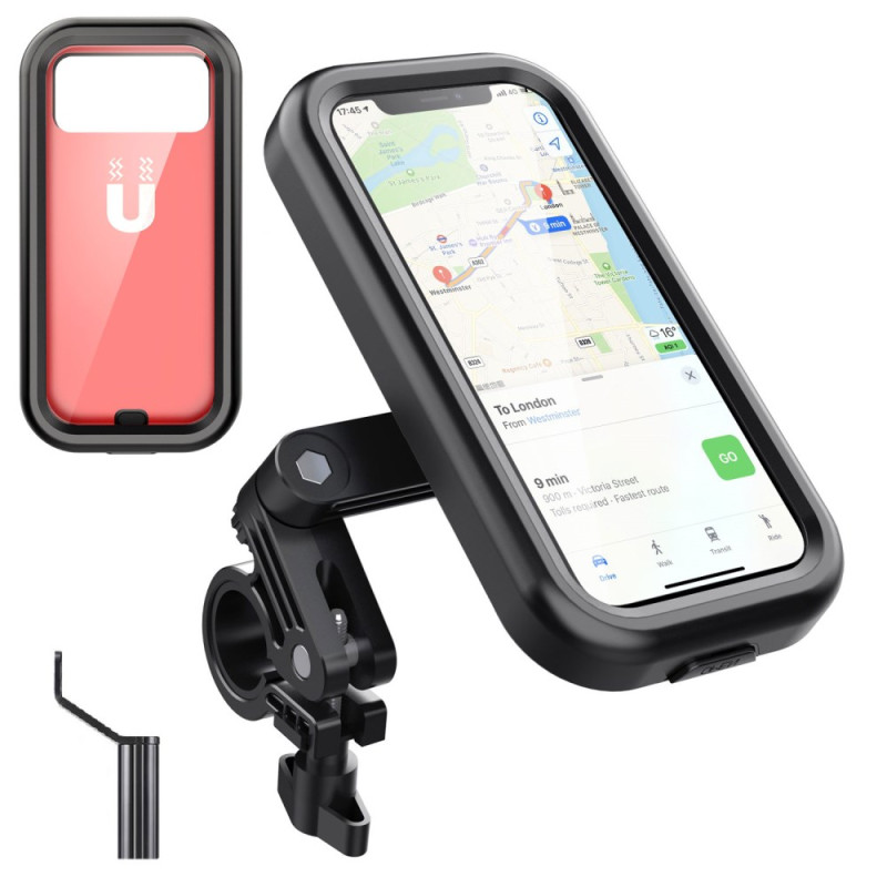 Support Rétroviseur Moto Étanche 360° pour Smartphones 4.7-6.8"