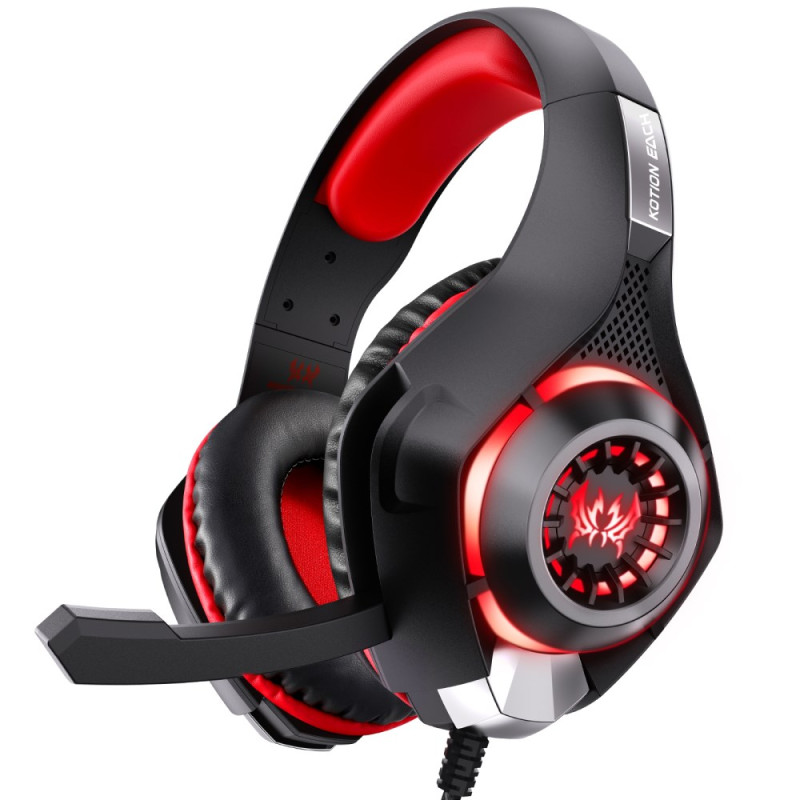 Casque Gaming avec Éclairage LED et Microphone Intégré  KOTION EACH