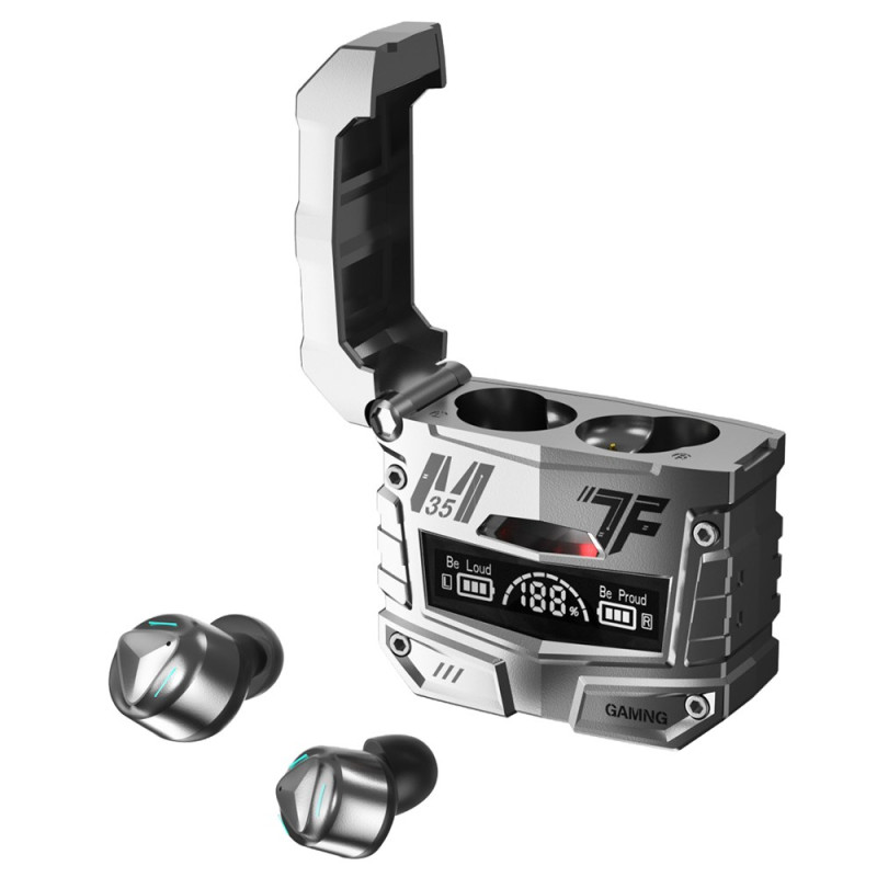 Écouteurs Bluetooth Sans Fil avec Affichage Digital et Étui de Charge