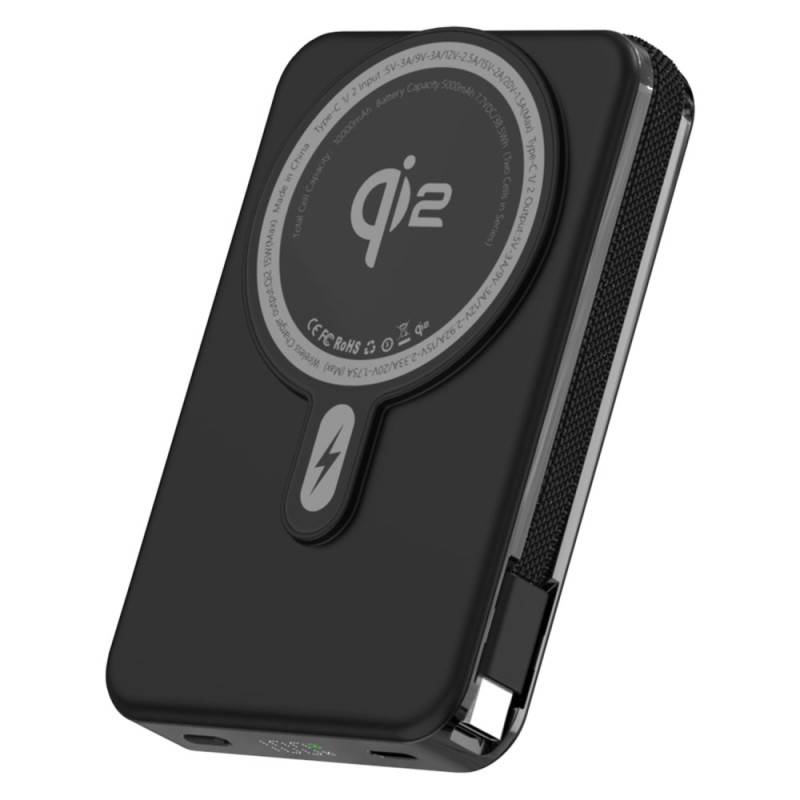Batterie Externe Magnétique 10000mAh avec Recharge Rapide 35W et Câble Intégré