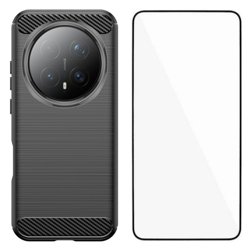 Coque Honor Magic 8 Pro Fibre Carbone Brossée avec Protecteur Écran