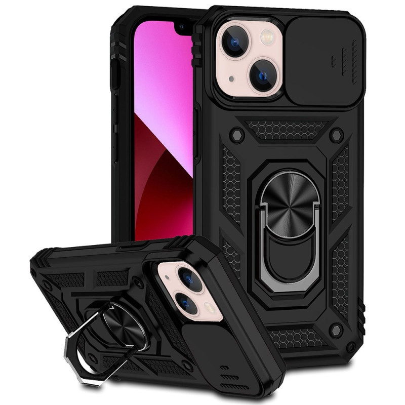 Coque iPhone 13 Mini Protection Caméra Coulissante et Anneau Support