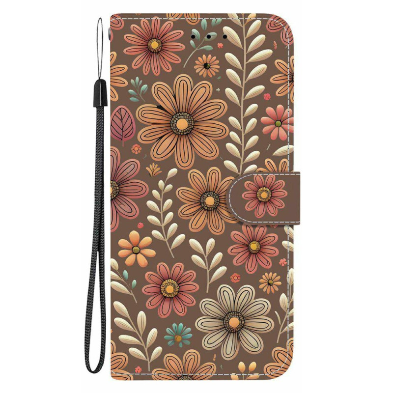Housse Xiaomi Redmi Note 15 5G Fleurs Marrons