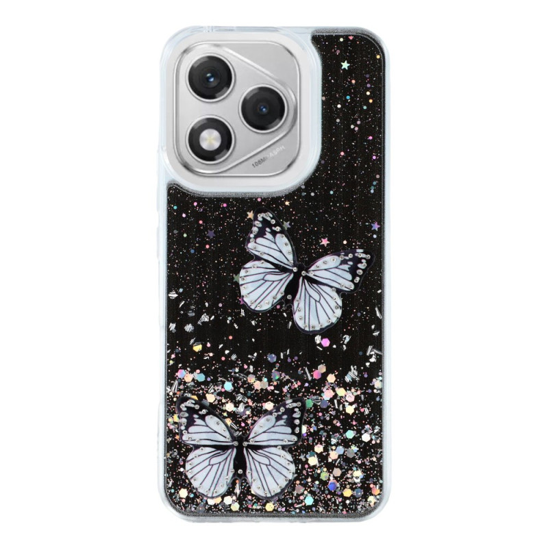 Coque Honor 400 Lite Papillons Paillettes