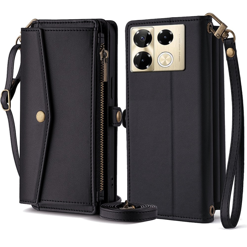 Housse Infinix Note 40 Pro 4G Poche Zippée et 2 Sangles