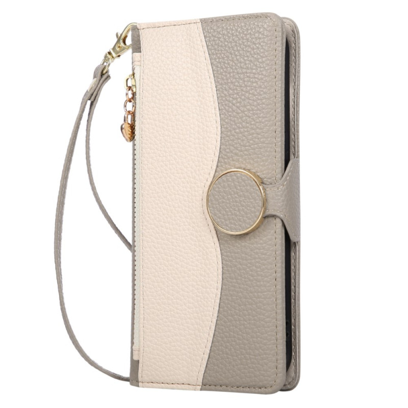 Housse Xiaomi 17 Portefeuille Bicolore avec Dragonne