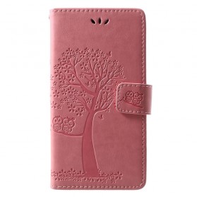 Housse Huawei P30 Lite Arbre et Hiboux à Lanière