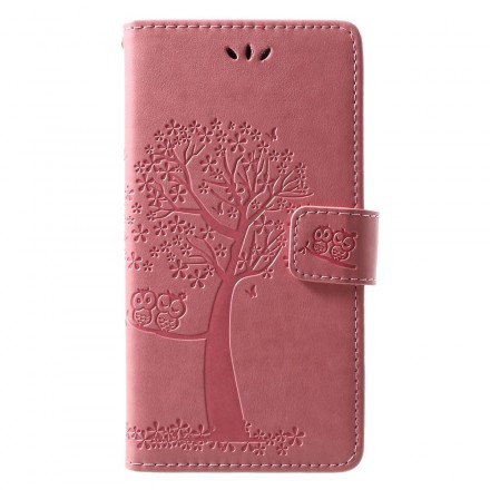 Housse Huawei P30 Lite Arbre et Hiboux à Lanière