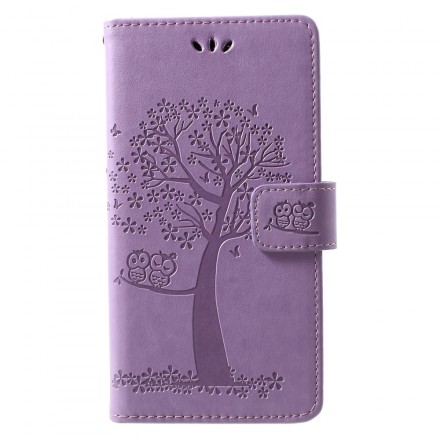 Housse Huawei P30 Lite Arbre et Hiboux à Lanière