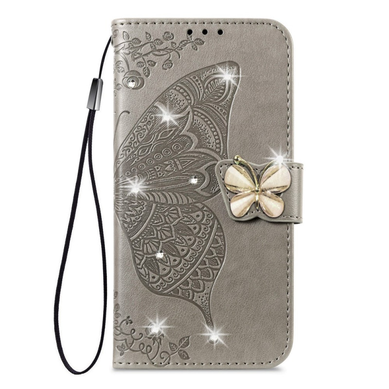 Housse Xiaomi 17 Pro Papillon 3D et Strass