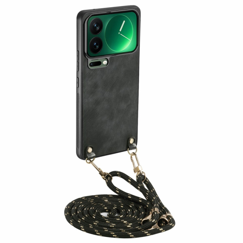 Coque à Cordon Xiaomi 17 Pro Max Effet Cuir