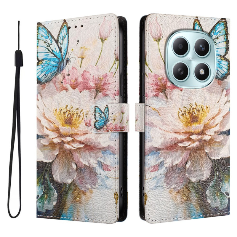 Housse Xiaomi Redmi Note 15 5G / 4G Papillon et Fleurs