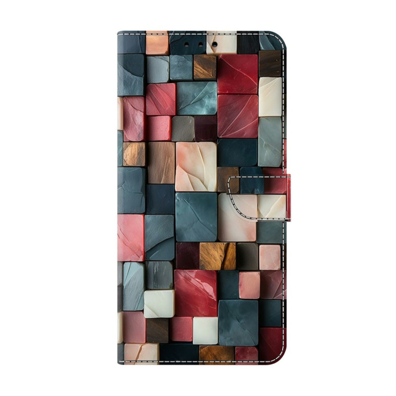 Housse Xiaomi Redmi Note 15 5G avec Support Pliable - Motif Briques Colorées