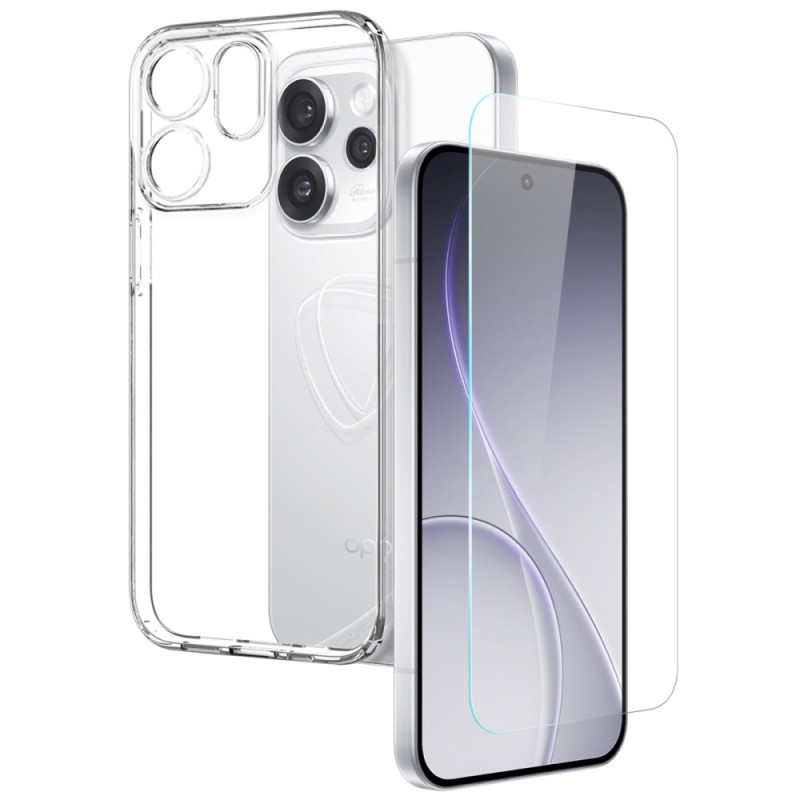 Coque Oppo Reno 15 Pro 5G Transparente avec Protection d'Écran en Verre Trempé
