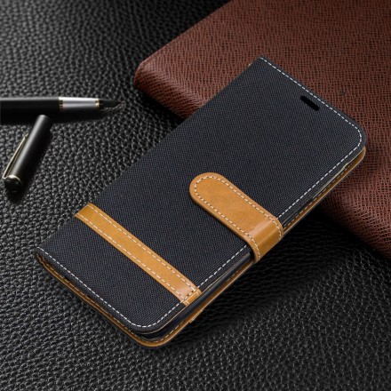 Housse Samsung Galaxy A20e Tissu et Effet Cuir à Lanière Housse Samsung Galaxy A20e Tissu et Effet Cuir à Lanière