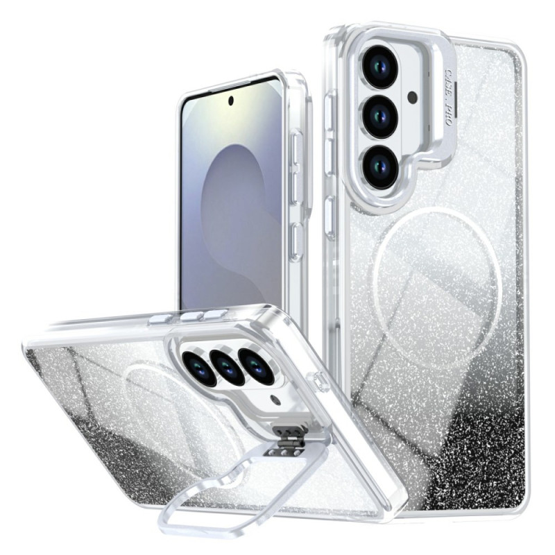Coque Samsung Galaxy S26 Plus Magnétique Paillettes Dégradées et Support