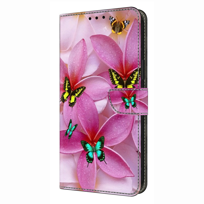 Housse Samsung Galaxy A57 5G Papillon Floral Rose