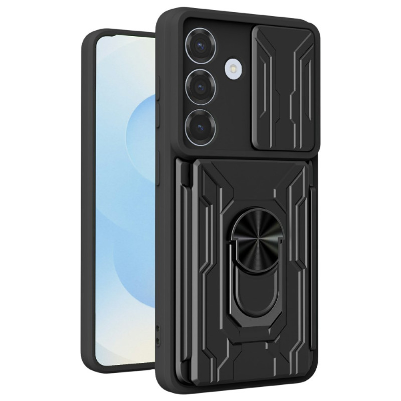 Coque Samsung Galaxy A57 5G Porte-Cartes et Protection Caméra Coulissante