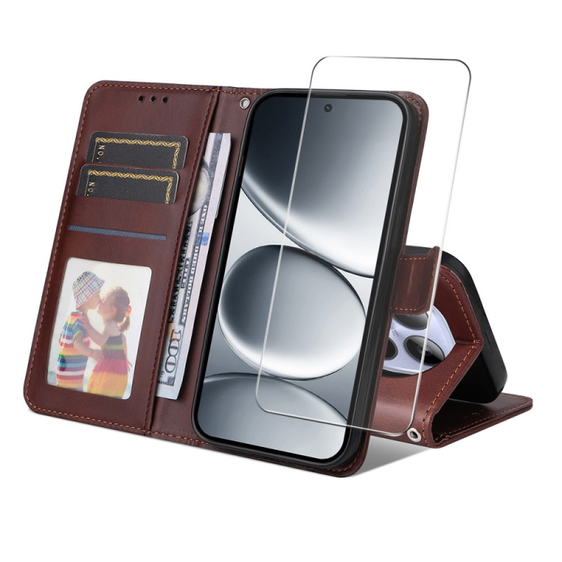 Housse Xiaomi Redmi Note 15 Pro 4G Simili Cuir avec Protecteur Écran