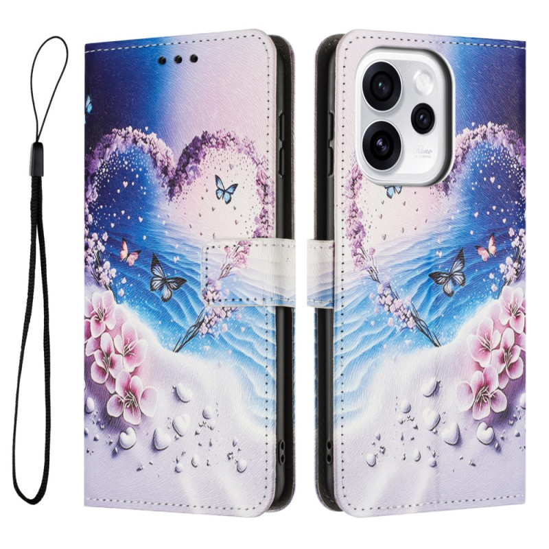 Housse Oppo Reno 15 F 5G Papillon Cœur
