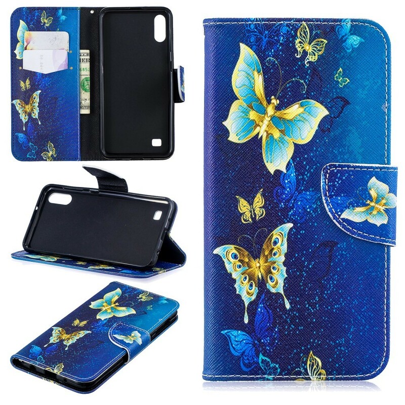 Housse Samsung Galaxy A10 Papillons Dorés Housse Samsung Galaxy A10 Papillons Dorés