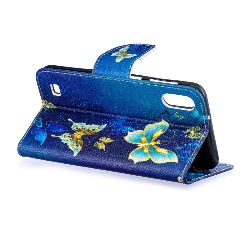 Housse Samsung Galaxy A10 Papillons Dorés Housse Samsung Galaxy A10 Papillons Dorés