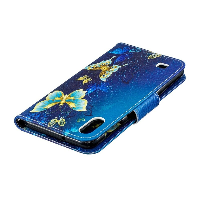 Housse Samsung Galaxy A10 Papillons Dorés Housse Samsung Galaxy A10 Papillons Dorés