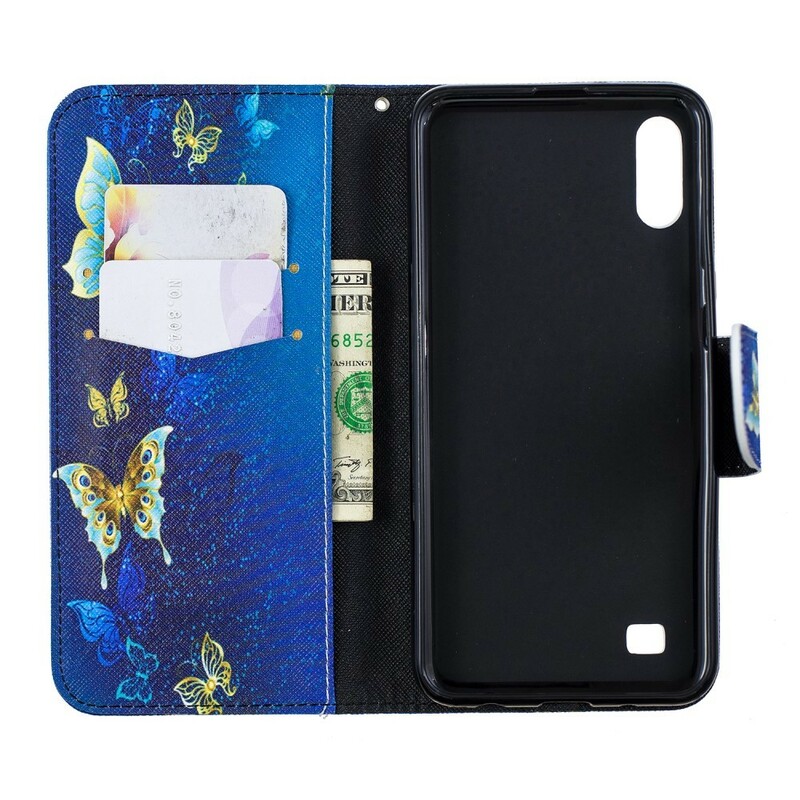 Housse Samsung Galaxy A10 Papillons Dorés Housse Samsung Galaxy A10 Papillons Dorés