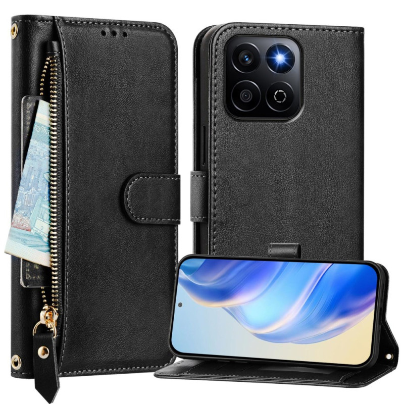 Housse Honor X7c 5G / 4G / 200 Smart 5G Poche Zippée et Multiples Porte-Cartes