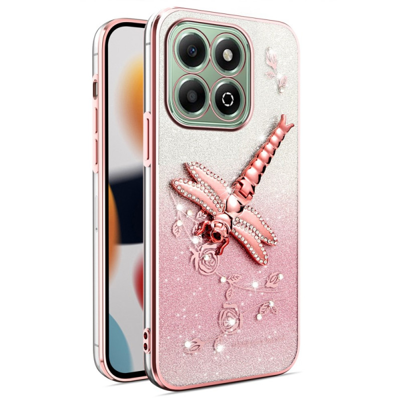 Coque Honor X6b 4G Support Libellule et Paillettes