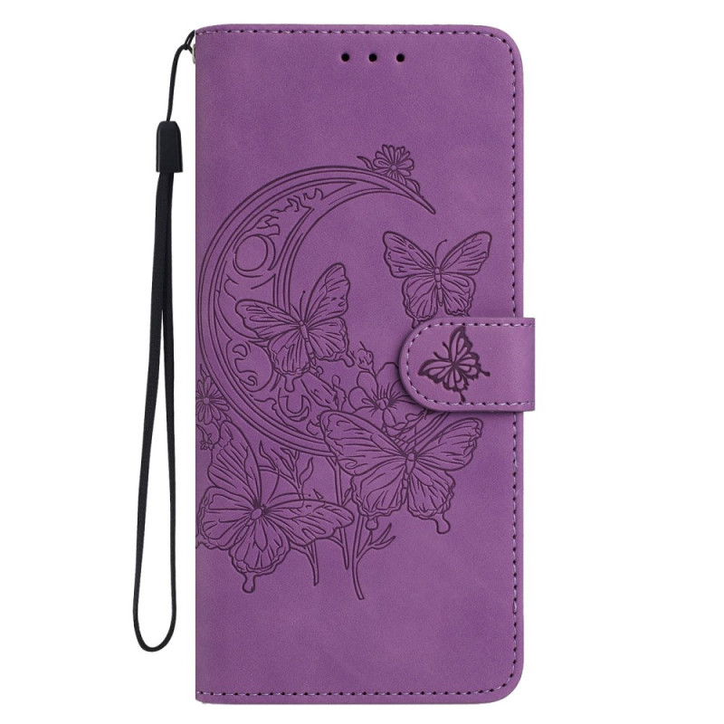 Housse Honor X6c 4G Gravure Papillon et Fleurs