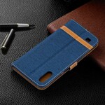 Housse Samsung Galaxy A10 Tissu et Effet Cuir à Lanière