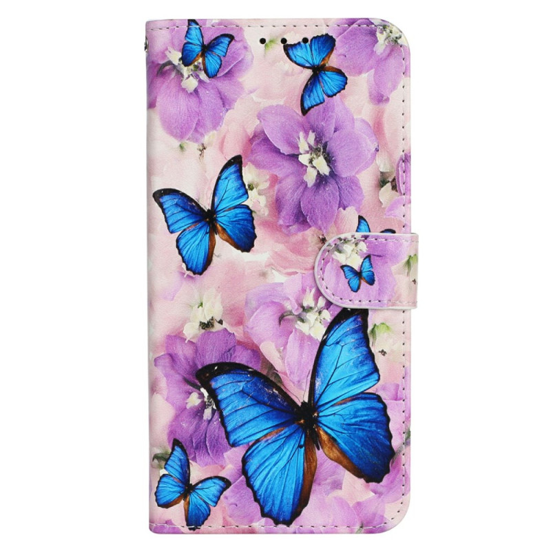 Housse iPhone 17E / 16E Papillons et Fleurs Violettes