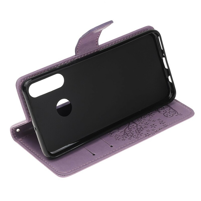 Housse Huawei P Smart Z Arbre et Hiboux à Lanière